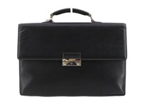 Versace Black Leather Briefcase