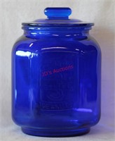 Cobalt Blue Glass Counter-top Peanut Jar w/ Lid