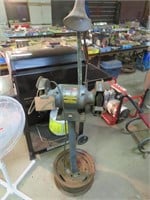 8 in bench grinder & stand, 1/2 HP, working
