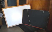 White board and vintage Blackboard with eraser