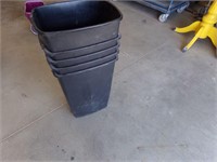 5 garbage cans