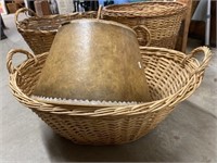 3 Wicker Clothes Baskets, Lamp Shades