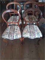 Early Victorian wood chairs set of 4