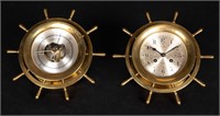 20th c. Salem Ship Bell 8 Day Clock & Barometer