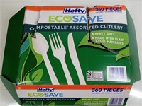 G) ~340ct Hefty Ecosave Compostable Assorted