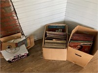 Three boxes of vintage records