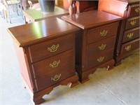 (2) COCHRANE CHERRY 2 DRAWER BEDSIDE