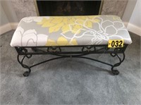 Wrought iron padded bench  - NO SHIPPING