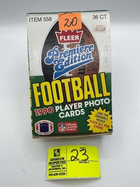 1990 NFL FOOTBALL FLEER PHOTO CARDS 36PK BOX