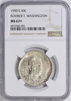 1950-S Booker T. Washington Half $ NGC MS-67+