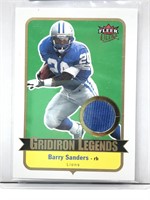 Barry Sanders Game-Used Jersey Card 2007 Fleer