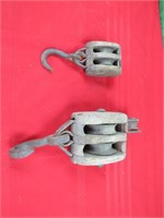 2 Antique Pulleys