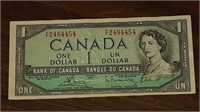 CANADIAN 1954 $1.00 NOTE P/F2484454
