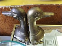 Two Brass Duck Bookends