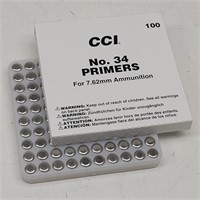 (100) CCI No. 34 Primers for 7.62mm Ammunition