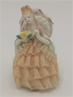 VTG Dresden Porcelain Lace Lady Figure, Victorian