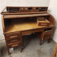 Antique oak roll top desk