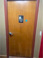Solid Wood door with womens sign