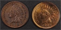 1888 & 1900 (CLEANED) INDIAN CENTS AU/BU