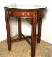 Lane Round Accent Table with Inlaid Design