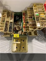 TACKLE BOX W/ CONTENTS, LIGHT FIXTURE