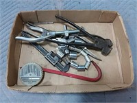 assortment of hand tools - sockets, wrenches, bits