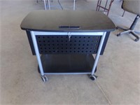 Locking work table file cabinet