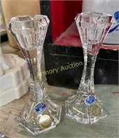 BOHEMIA LEAD CRYSTAL CZECH CANDLE HOLDERS