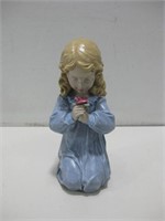 11.5" Praying Girl W/Flower Decor