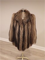 Heinze Neuman Raccoon Fur Coat Size Large