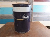 STEEL GULF OIL PAIL