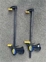 TWO QUICK-GRIP BAR CLAMPS