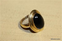 Jewlery - 14K Gold Ring with Black Stone