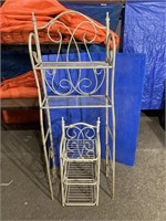 Pair of metal shelving units