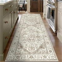 SM3657  HaiiMeid 2'x6' Runner Rug, Taupe and Beige