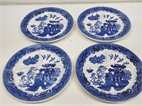 4 Blue and White China Divided Plates