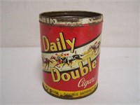 DAILY DOUBLE CIGAR TIN - 5" X 4" - NO LID - SOME