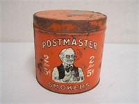 POSTMASTER SMOKERS TIN HUMIDOR- 2 FOR 5 CENTS  -