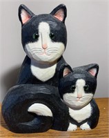 James Haddon  wood carved cats