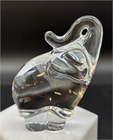 Signed Atlantis Trunk Up Elephant Paperweight