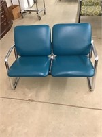 Retro Love Seat with Chrome Base and Vinyl