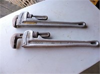Pair Ridgid Aluminum 8" Adjustable Wrenches