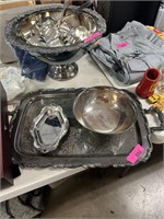 LARGE SILVERPLATE TRAY / BOWL / MORE