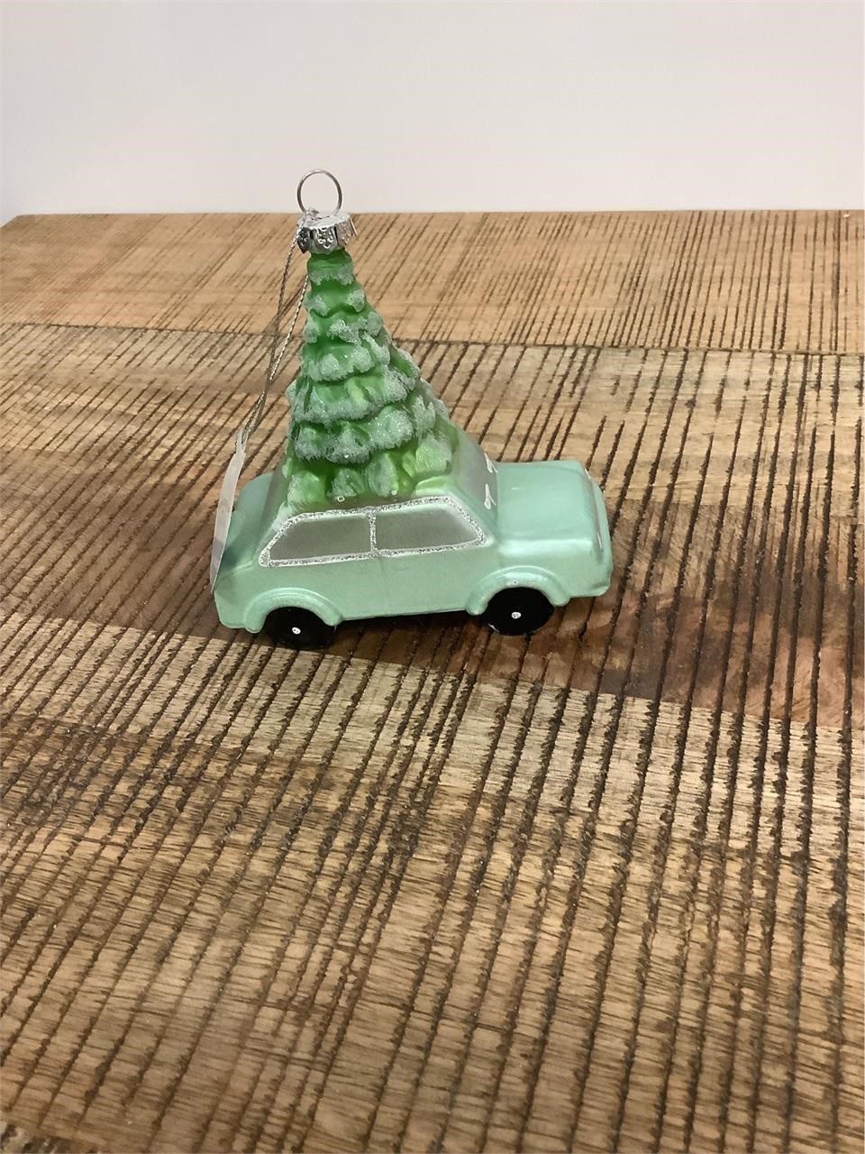 $3  WONDERSHOP glass car with tree ornament