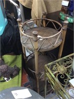 Three tier wicker plant stand