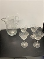 Vintage pitcher and cups