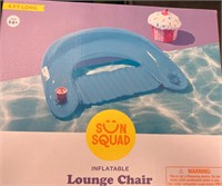 Inflatable blue lounge chair