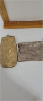 Lot of 2 Chain mail style cigarette case and coin