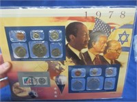 1978 uncirculated mint coins & stamp sets