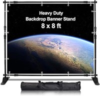 $90-AkTop 8' x 8' Heavy Duty Backdrop Banner Stand